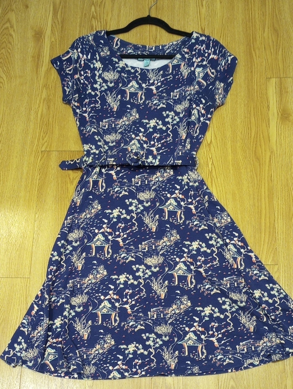 Louie Lucie Oriental Garden Print Knit Dress